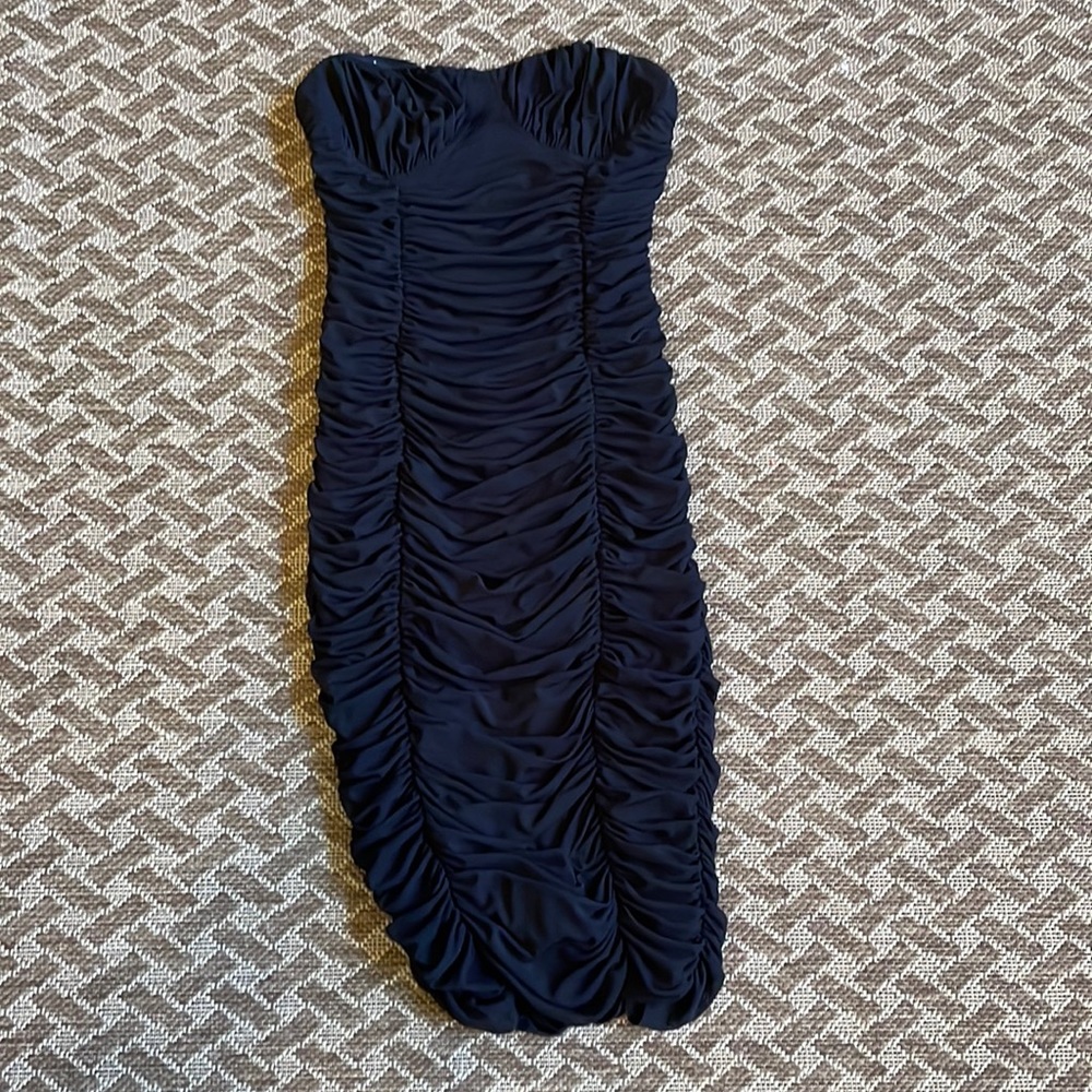 COPY - Express black fitted strapless dress